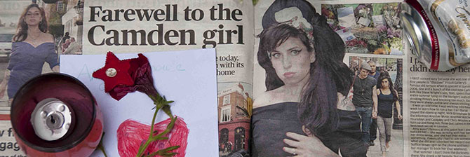 Newspaper clipping of Amy Winehouse