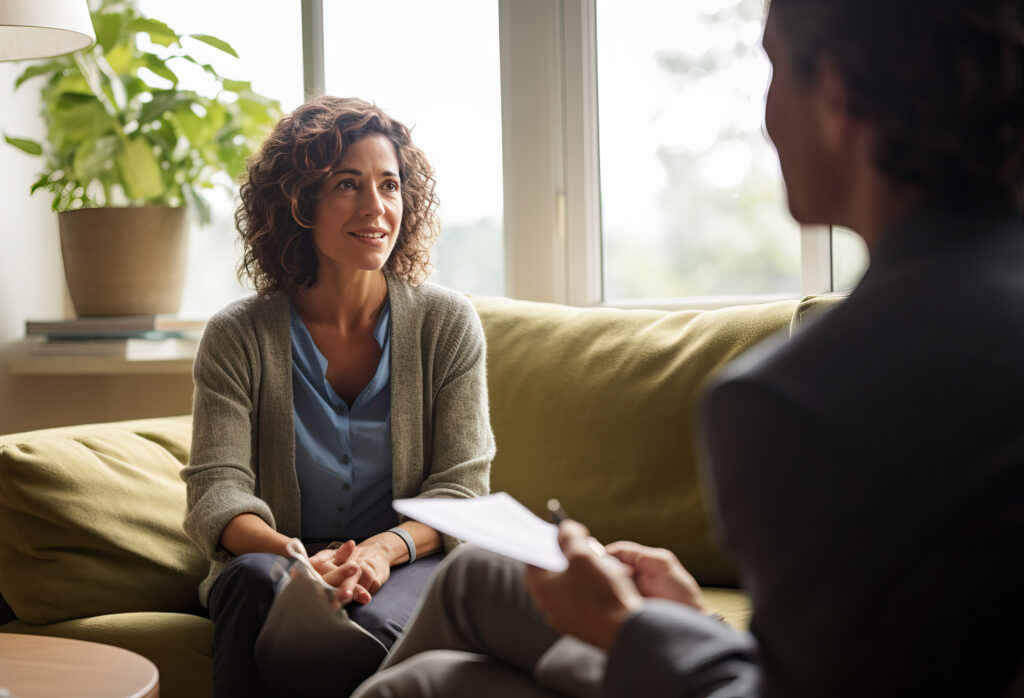 Psychotherapist working with a patient